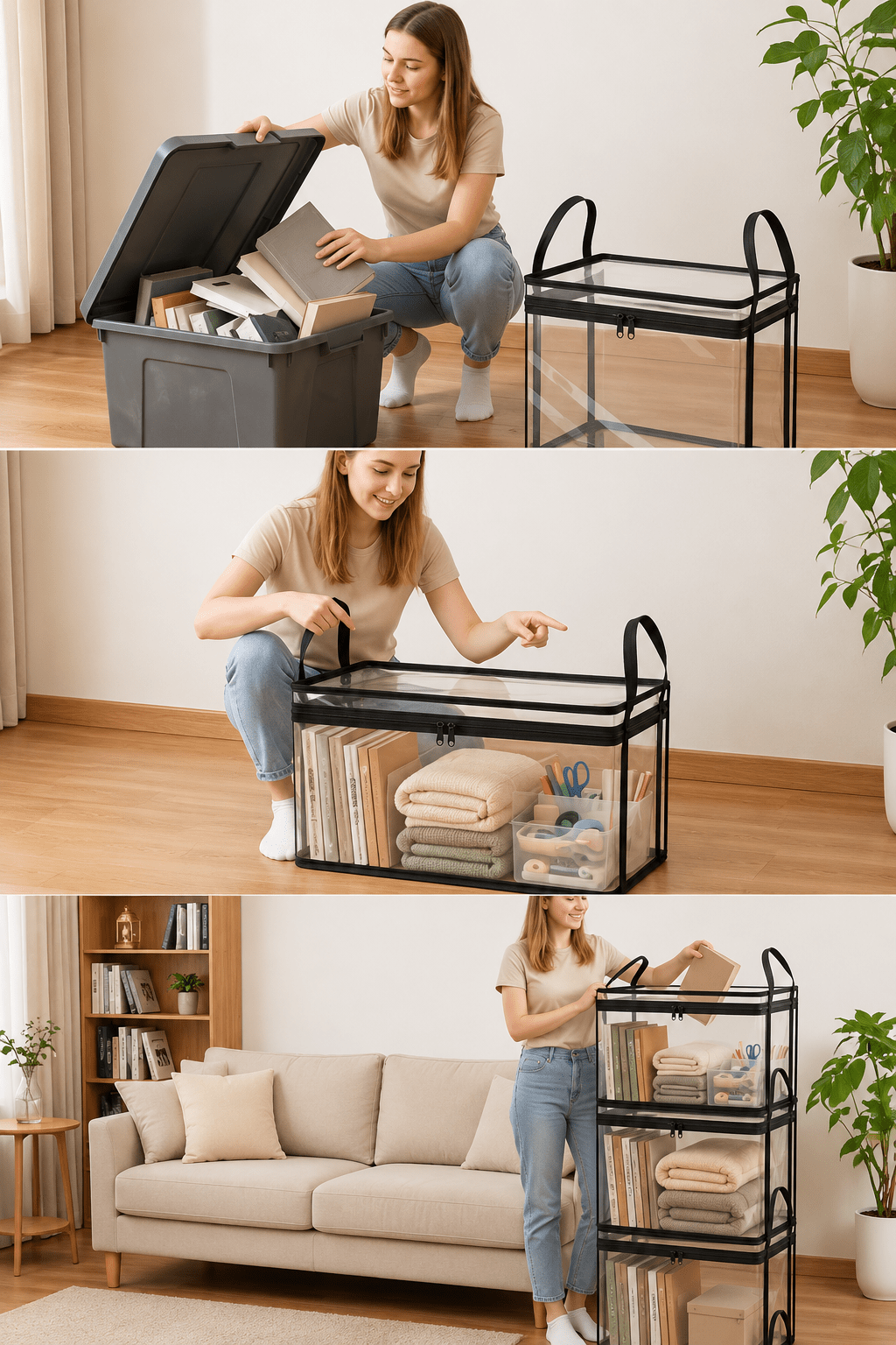 OmniQ™ Premium Thick Plastic Clear Organizer Bin - OmniQ™
