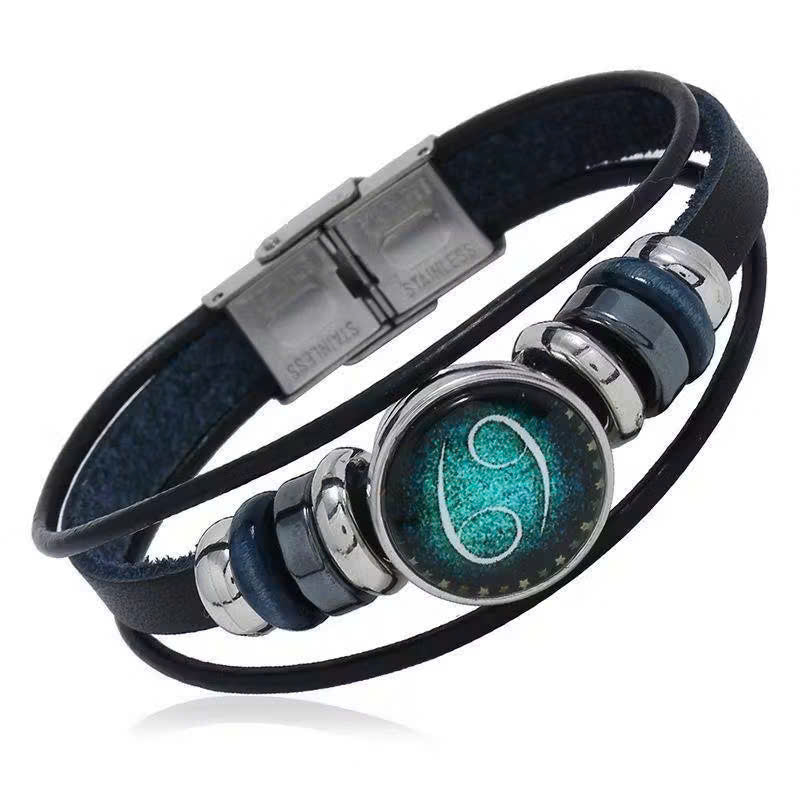 Astrolumina™ Zodiac Leather Cuff Bracelet