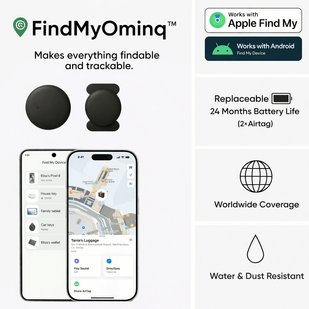 FindMyOmniQ™ Anti - Theft Car, Bike, RV, Trailer, Keys, Bags & More Tracker - OmniQ™