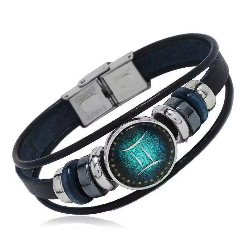 Astrolumina™ Zodiac Leather Cuff Bracelet