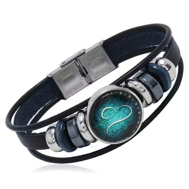 Astrolumina™ Zodiac Leather Cuff Bracelet