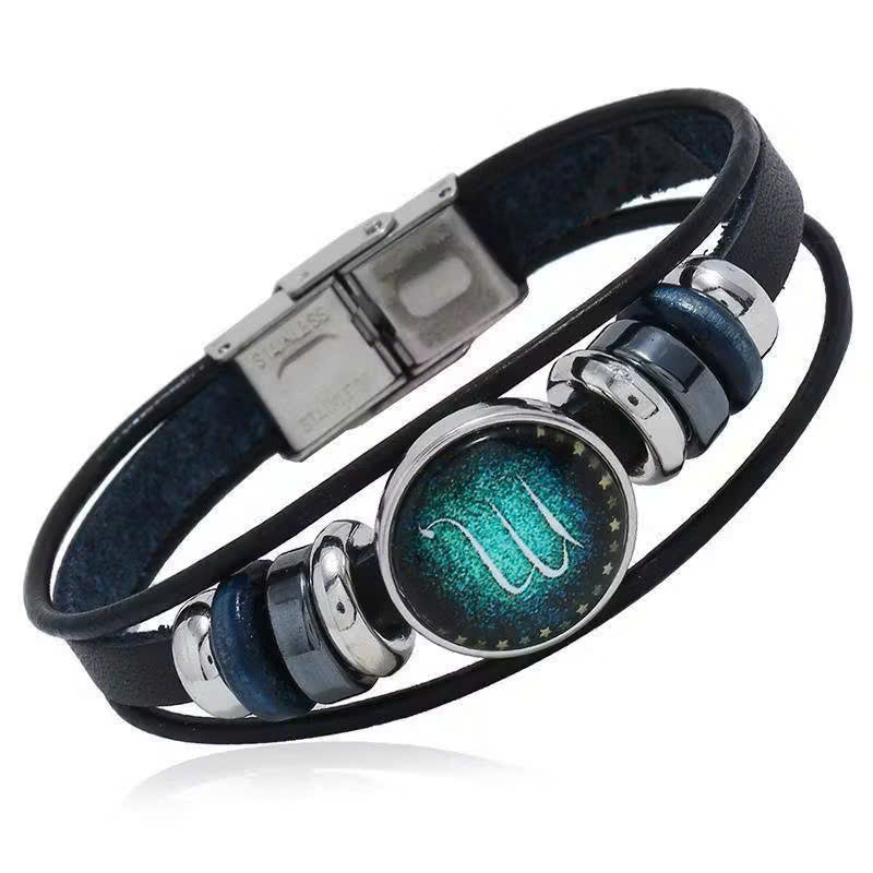 Astrolumina™ Zodiac Leather Cuff Bracelet