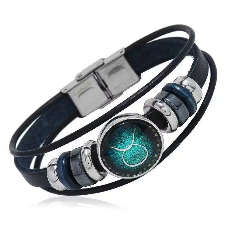 Astrolumina™ Zodiac Leather Cuff Bracelet