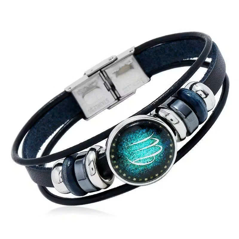 Astrolumina™ Zodiac Leather Cuff Bracelet