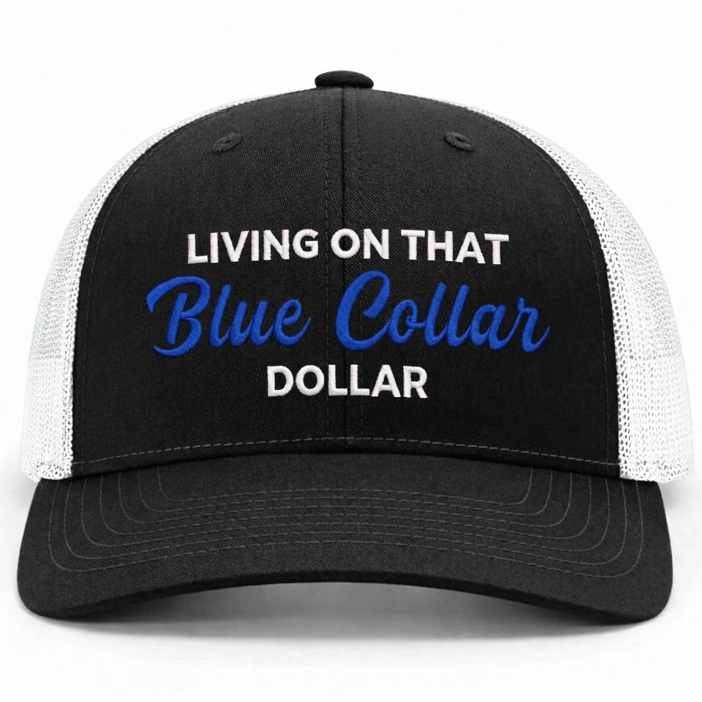 🛠️🧢Blue Collar Dollar Trucker Hat – Proud Workwear Cap - OmniQ™