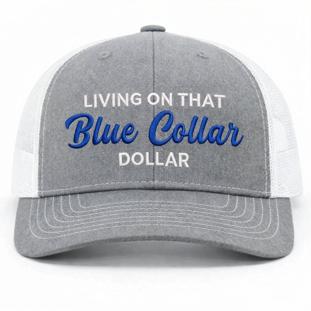 🛠️🧢Blue Collar Dollar Trucker Hat – Proud Workwear Cap - OmniQ™