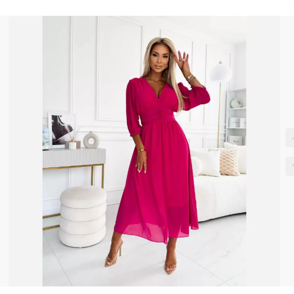 ✨Lightweight Chiffon V - Neck Dress for Women - OmniQ™