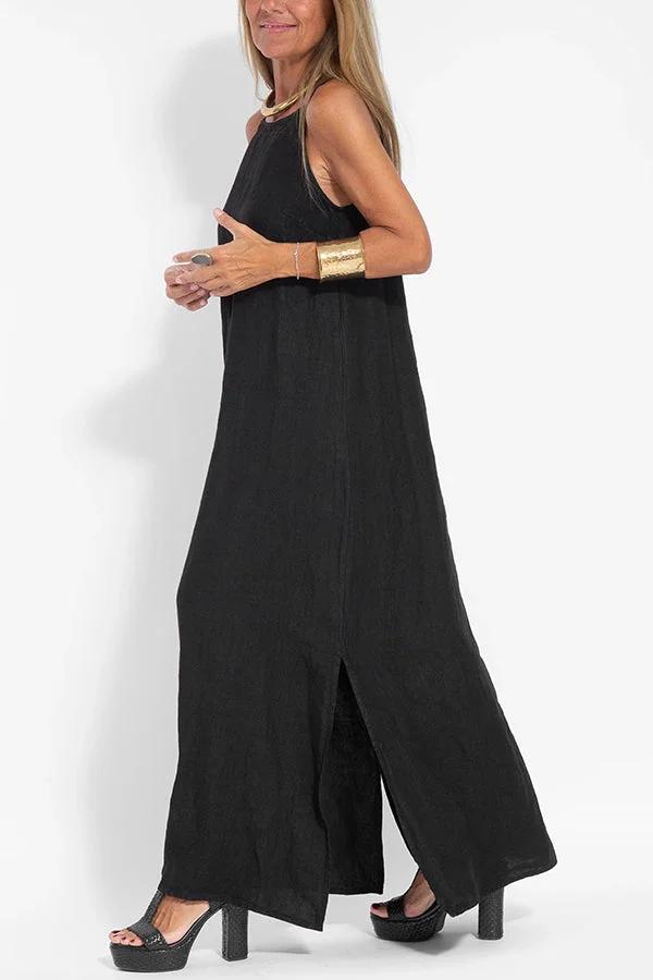 🔥2026 New Arrival👗Women’s Off - Shoulder Solid Linen Dress - OmniQ™