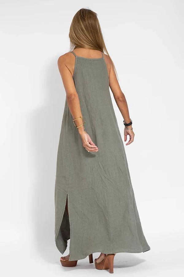 🔥2026 New Arrival👗Women’s Off - Shoulder Solid Linen Dress - OmniQ™