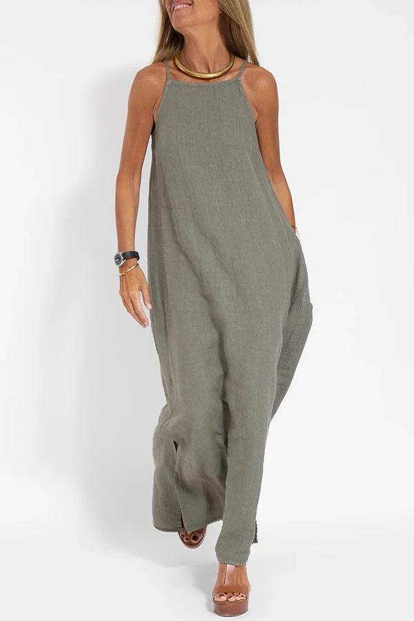 🔥2026 New Arrival👗Women’s Off - Shoulder Solid Linen Dress - OmniQ™