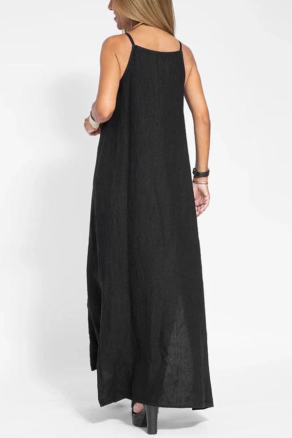 🔥2026 New Arrival👗Women’s Off - Shoulder Solid Linen Dress - OmniQ™