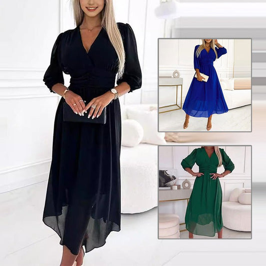✨Lightweight Chiffon V - Neck Dress for Women - OmniQ™