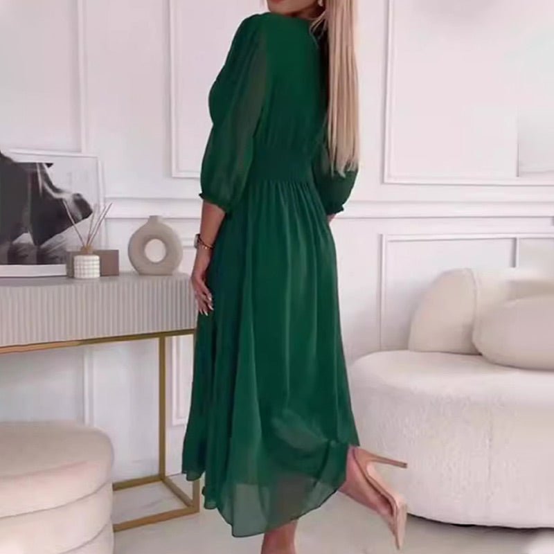 ✨Lightweight Chiffon V - Neck Dress for Women - OmniQ™