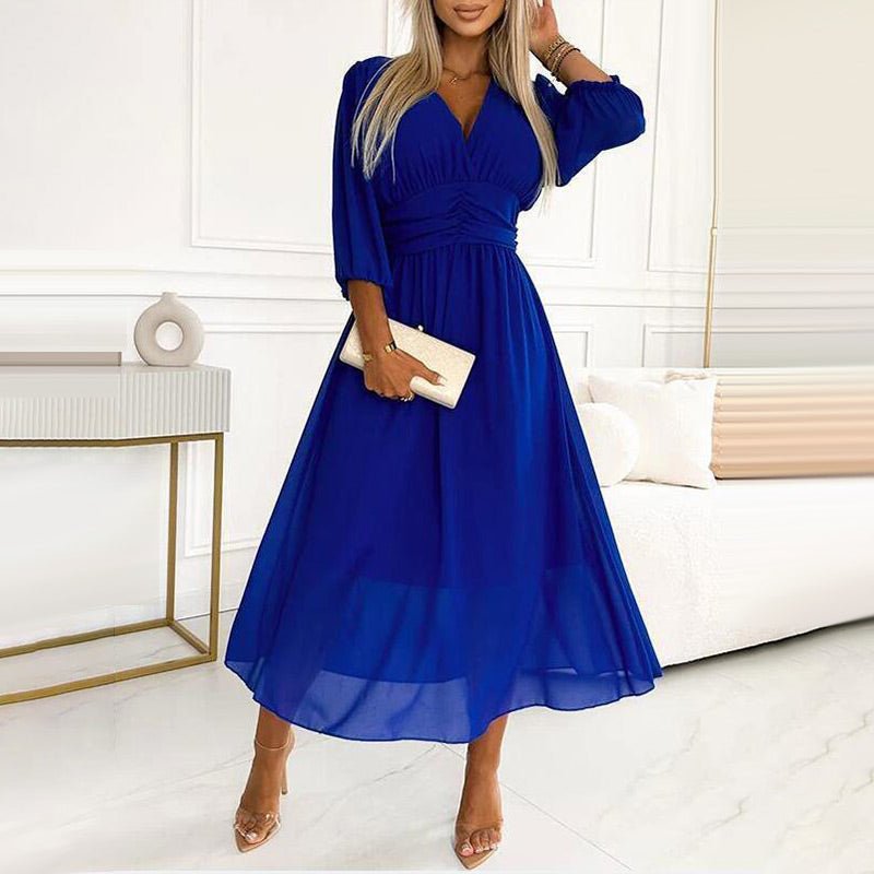 ✨Lightweight Chiffon V - Neck Dress for Women - OmniQ™