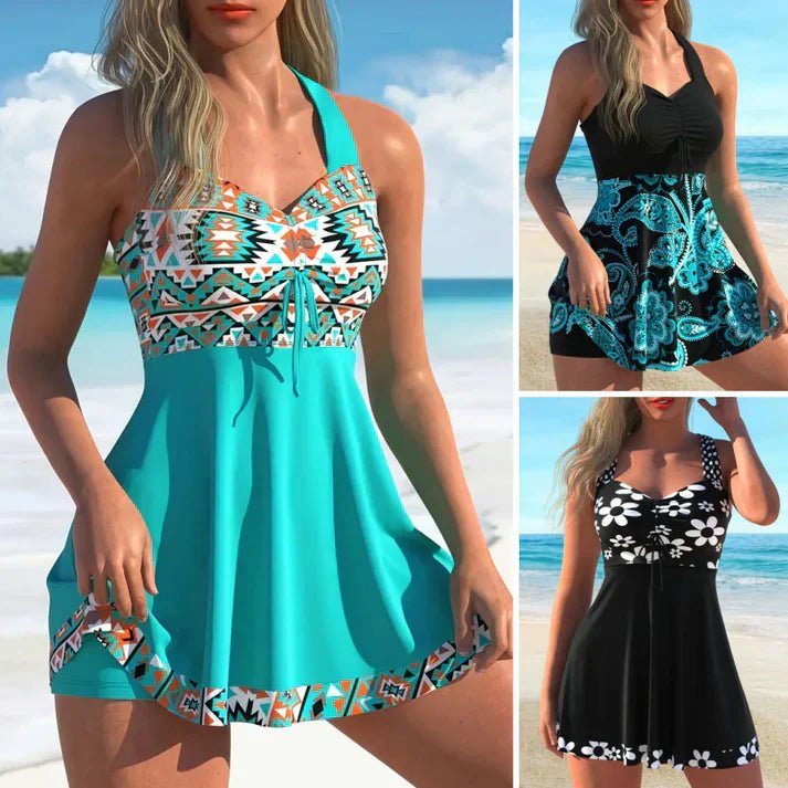👙Strappy Two - Piece Swimsuit with Matching Shorts - OmniQ™
